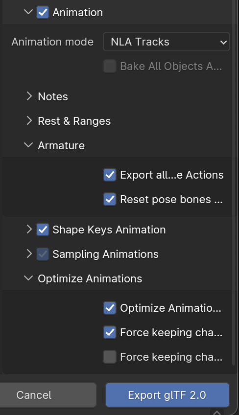 Animation Export Setting